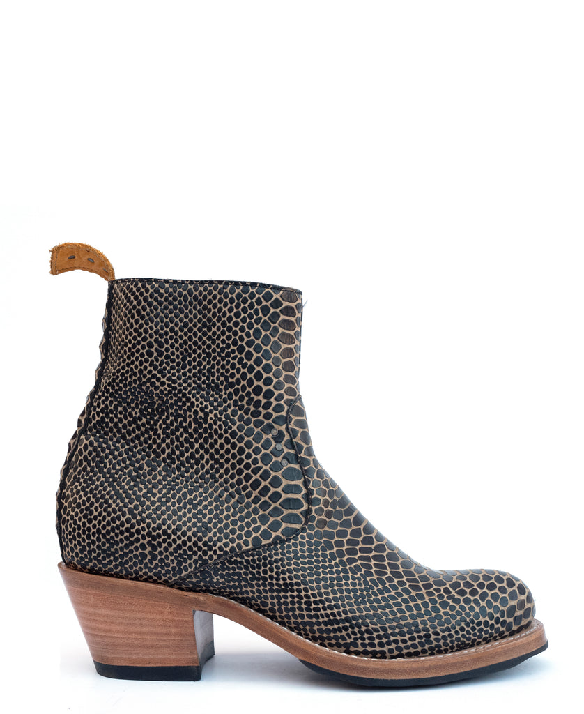 No.2070 HIGHROAD ankle zip boot Black Twister