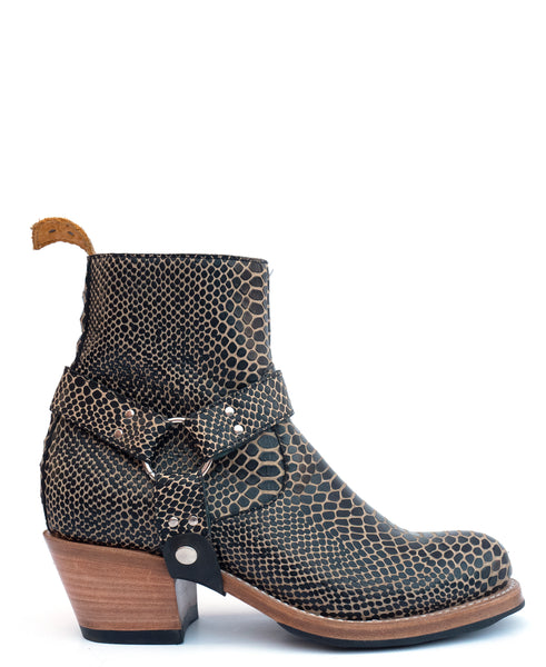 No.2070 HIGHROAD ankle zip boot Black Twister