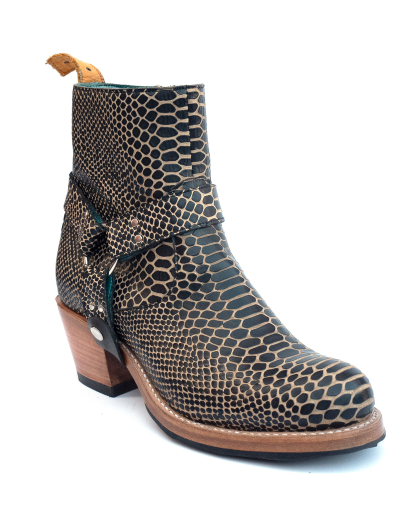 No.2070 HIGHROAD ankle zip boot Black Twister