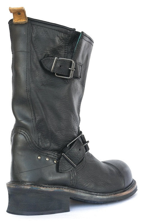 No.0002 INTERSECTION steel toe biker boot Black - pskaufmanfootwear