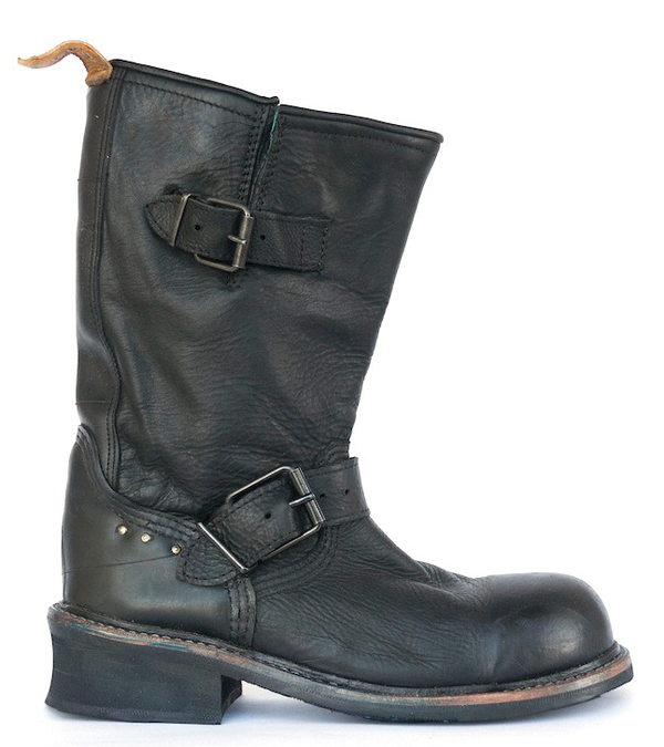 No.0002 INTERSECTION steel toe biker boot Black - pskaufmanfootwear