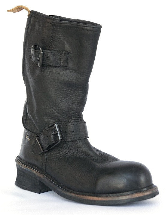 No.0002 INTERSECTION steel toe biker boot Black - pskaufmanfootwear