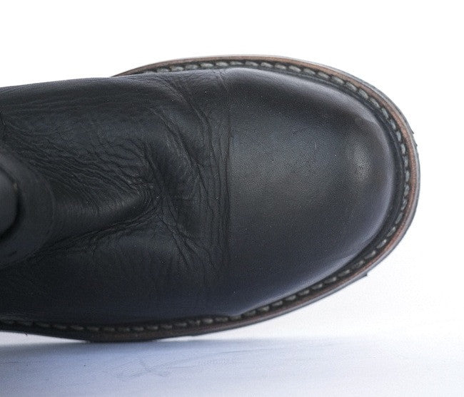 No.0002 INTERSECTION steel toe biker boot Black - pskaufmanfootwear