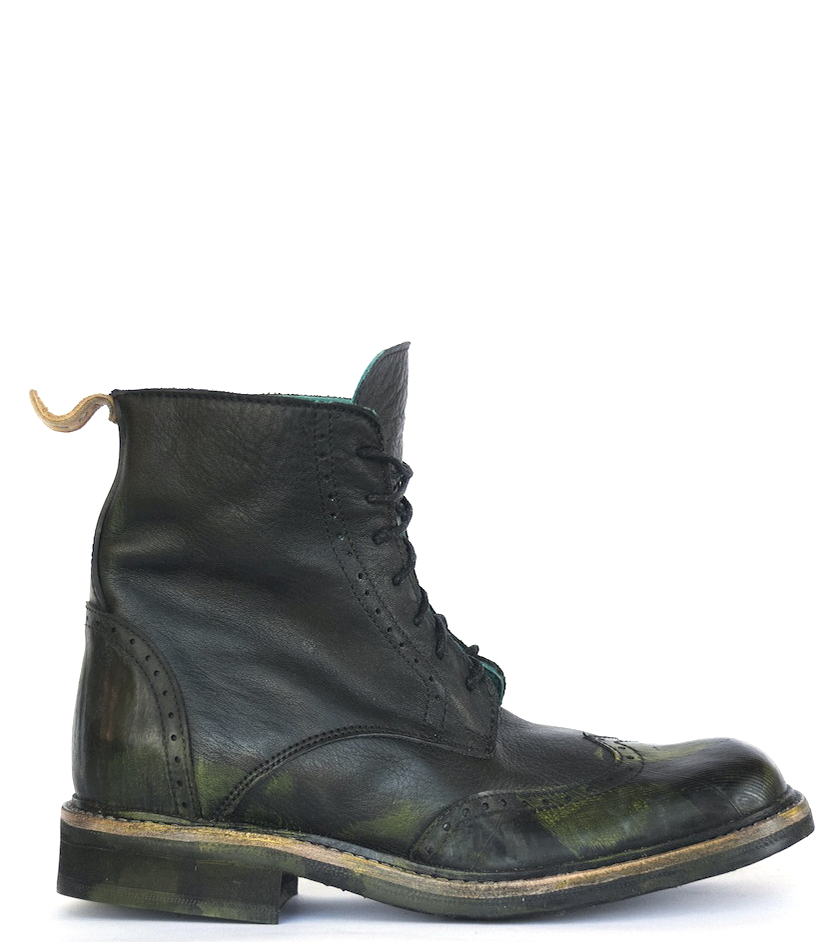 No.0008 INTERCHANGE wing tip boot Black - pskaufmanfootwear