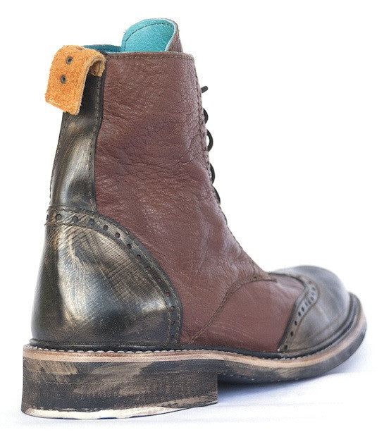 No.0008 INTERCHANGE wing tip boot Tan - pskaufmanfootwear