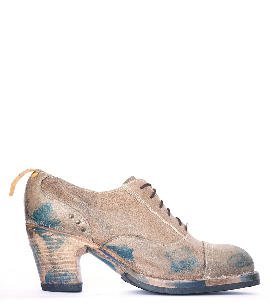 No.0019 CROSSWALK cap toe oxford Beige - pskaufmanfootwear