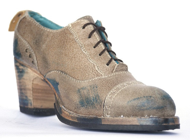 No.0019 CROSSWALK cap toe oxford Beige - pskaufmanfootwear