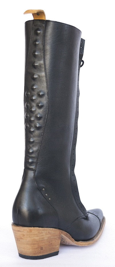 No.2002 FREEWAY lace-up knee boot Black - pskaufmanfootwear