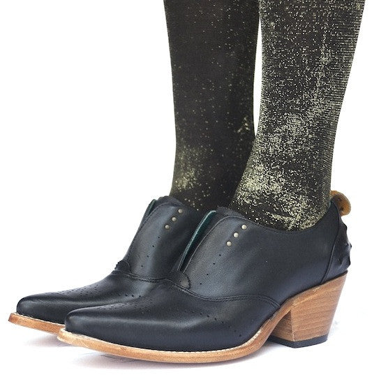 No.2025 SIDEWALK laceless oxford Black - pskaufmanfootwear