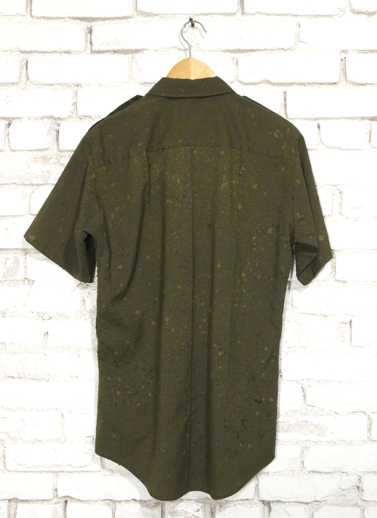 totally blown x pskaufman... olive green short sleeve w/ pockets - pskaufmanfootwear
