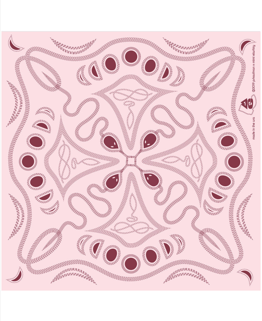pskaufmanxME snakey bandana/ berry on pink