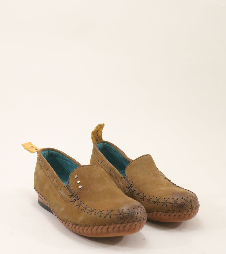 moccasin loafer tan nubuc sz 7 - pskaufmanfootwear