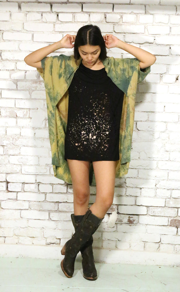 totally blown x pskaufman... Green yellow kimono - pskaufmanfootwear